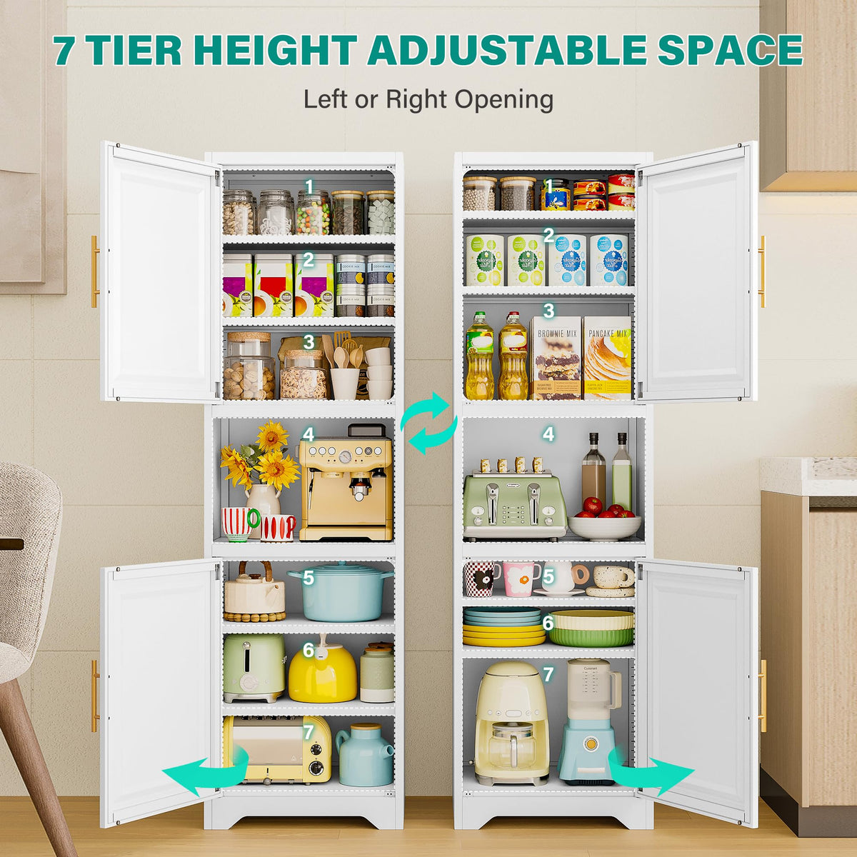 67" Tall Narrow White Metal Bathroom Storage Cabinet W1063