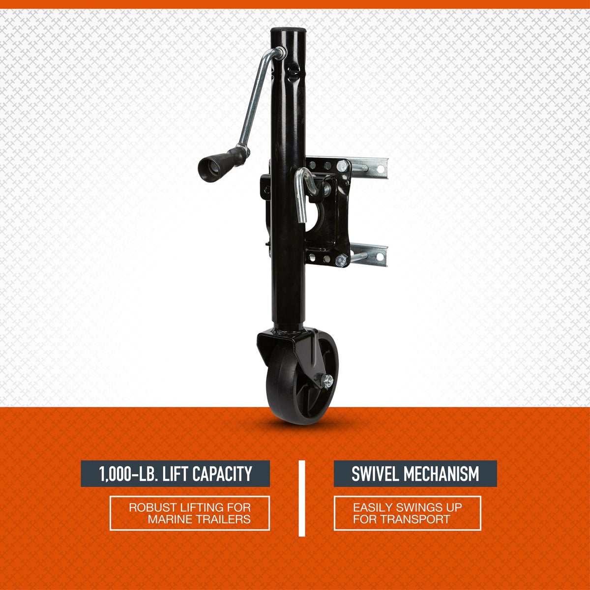 Black 1000-Lb. Capacity Marine Swivel Jack Y601