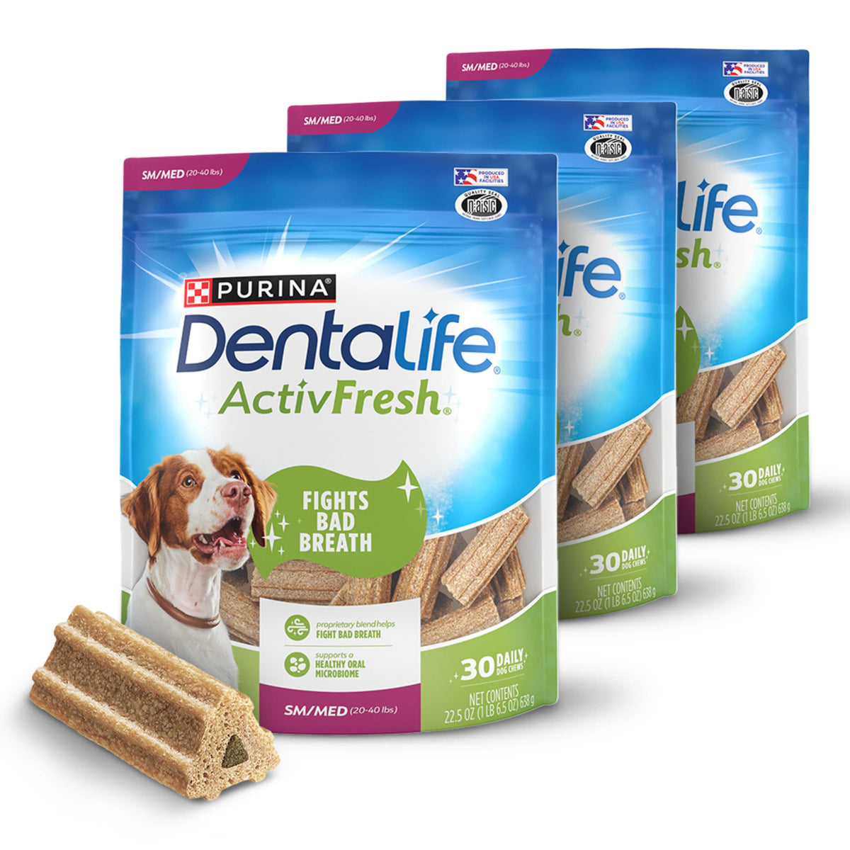 Chicken Flavor Dental Chews for Adult Dogs 30 ct. K5687