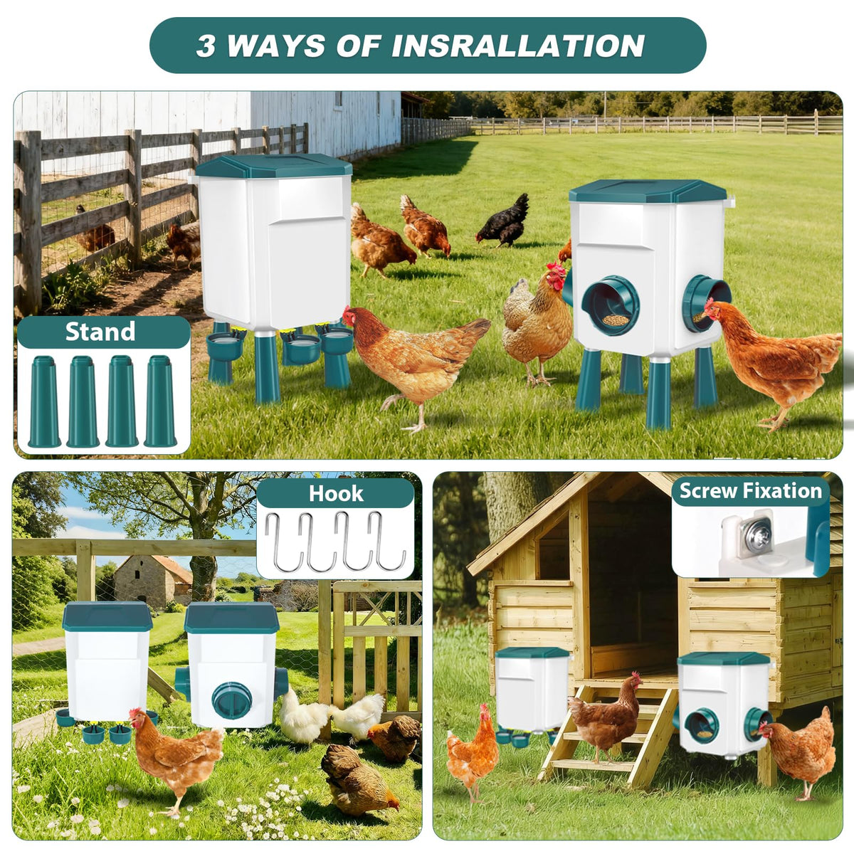 Chicken Feeder and Waterer Set 3 Gallon V664