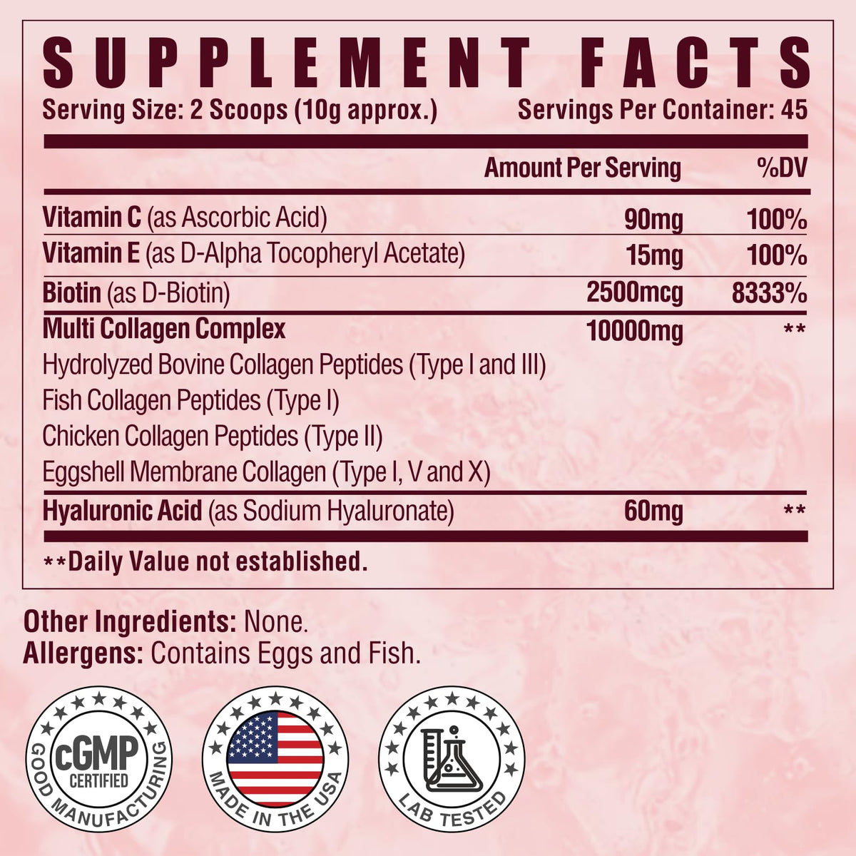 Multi Collagen Peptides Powder with Vitamin C, E & Hyaluronic Acid, Unflavored, 45 Servings V1934