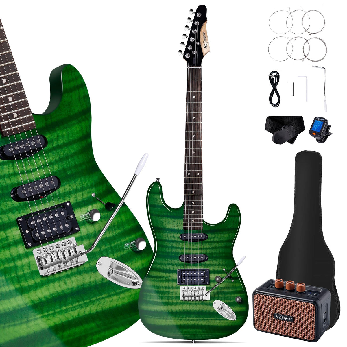 39" Full Size SSH Electric Guitar Starter Kit with Amp H1587