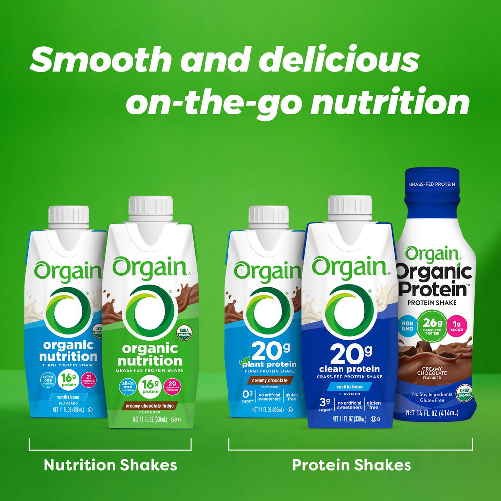 Organic Vegan Plant Based Nutritional Shake, Chocolate Vanilla, 11 Fl Oz (Pack of 4) O3634