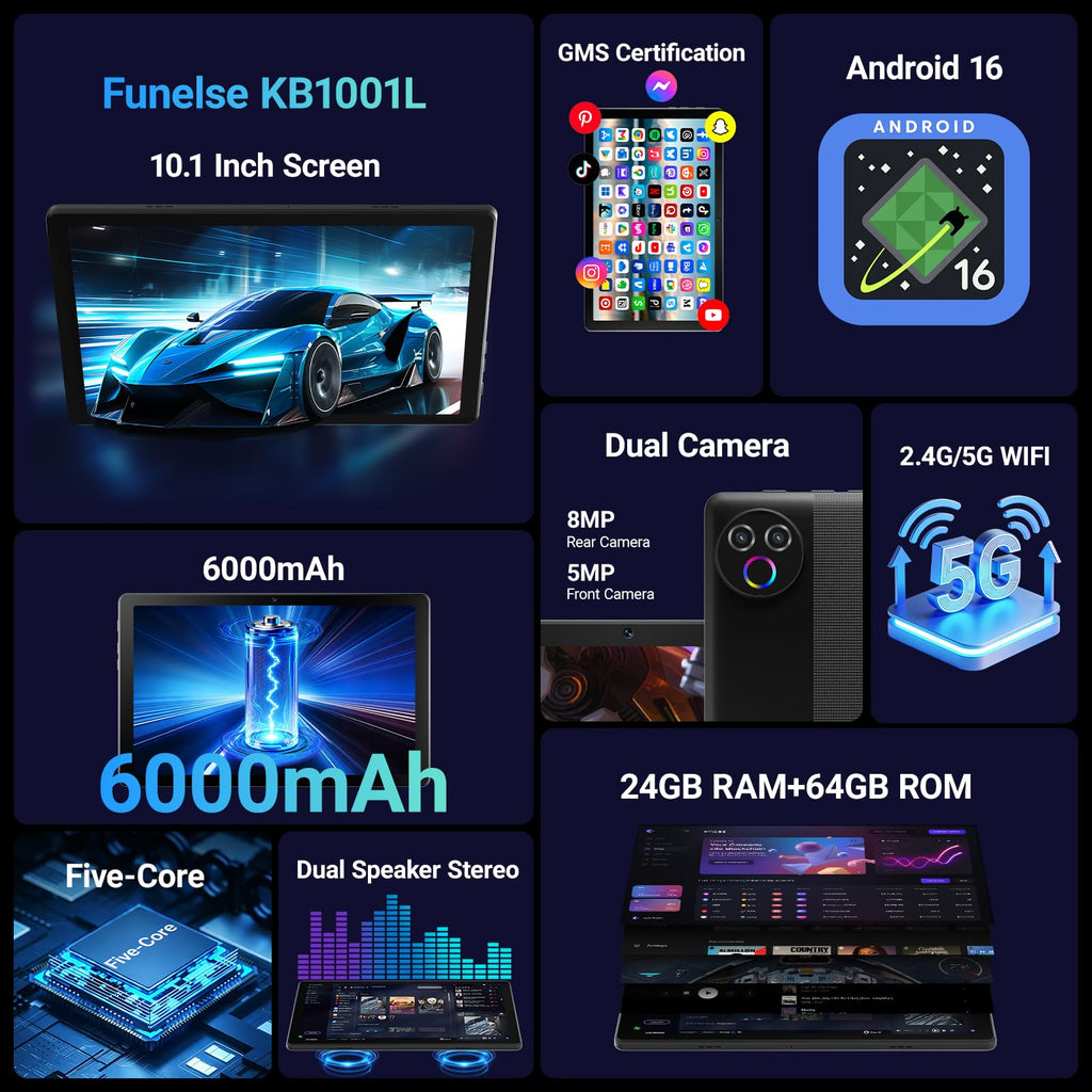 Android 16 Tablet with Keyboard F95876