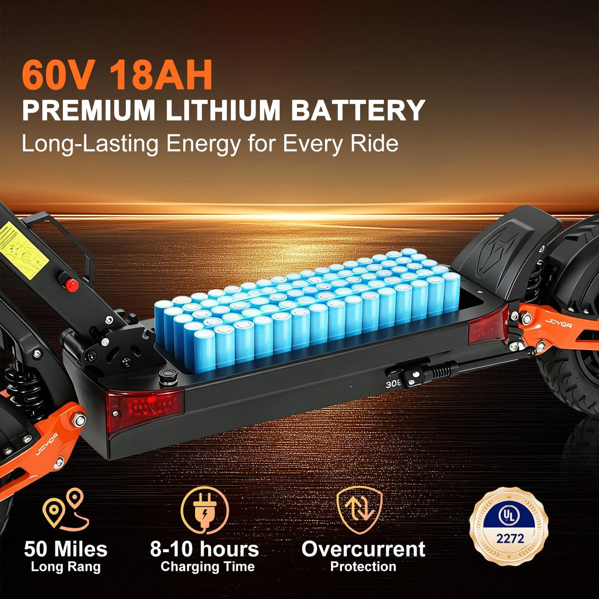 5600W Motor 46 MPH 27Ah Battery 10" Off Road Foldable Electric Scooter U42722