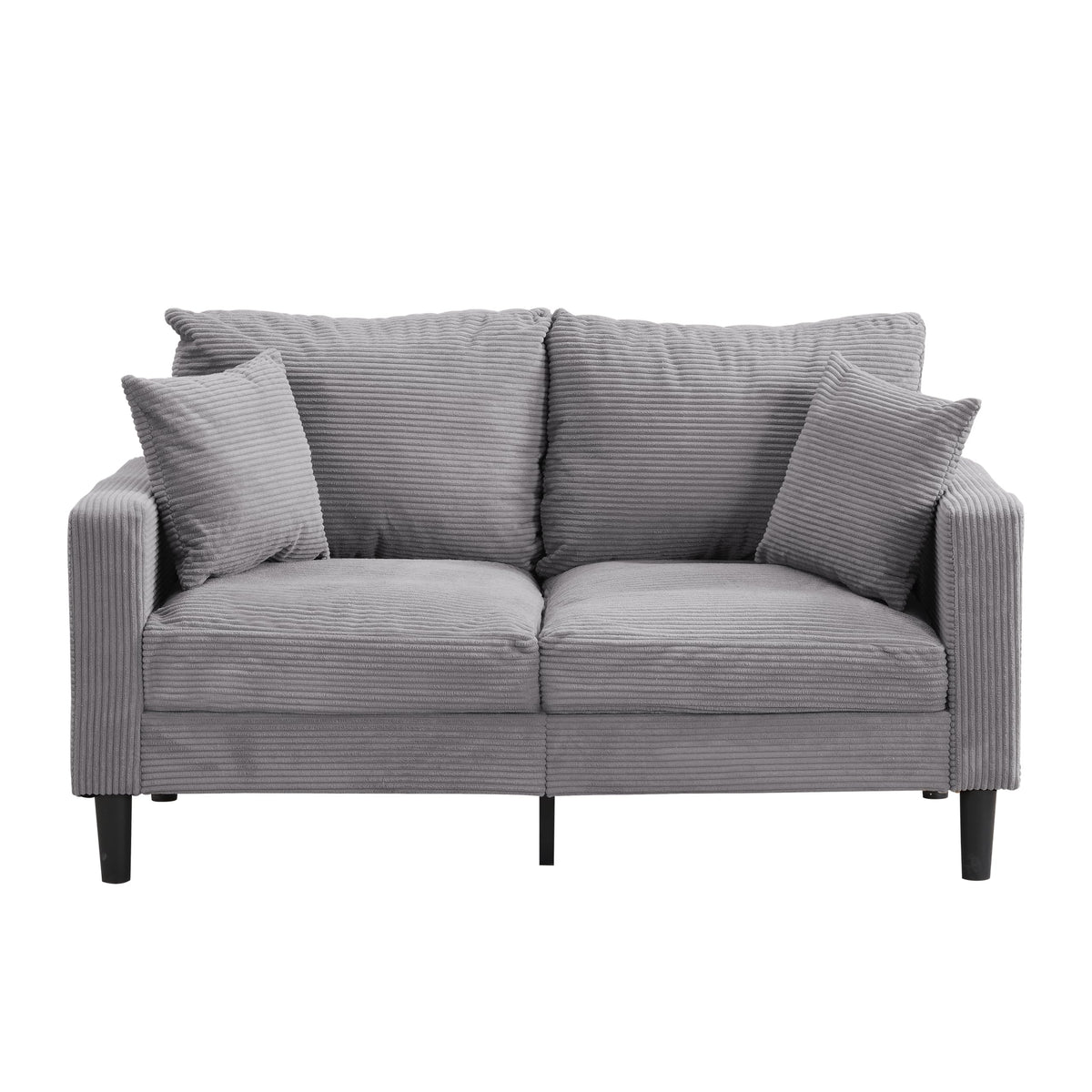 Small Space Saving Light Gray 2-Seat Upholstered Sofa Q346