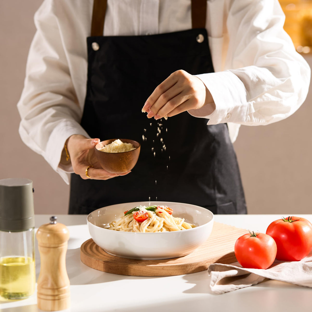 White 40 oz Pasta Bowls Set of 4 P862