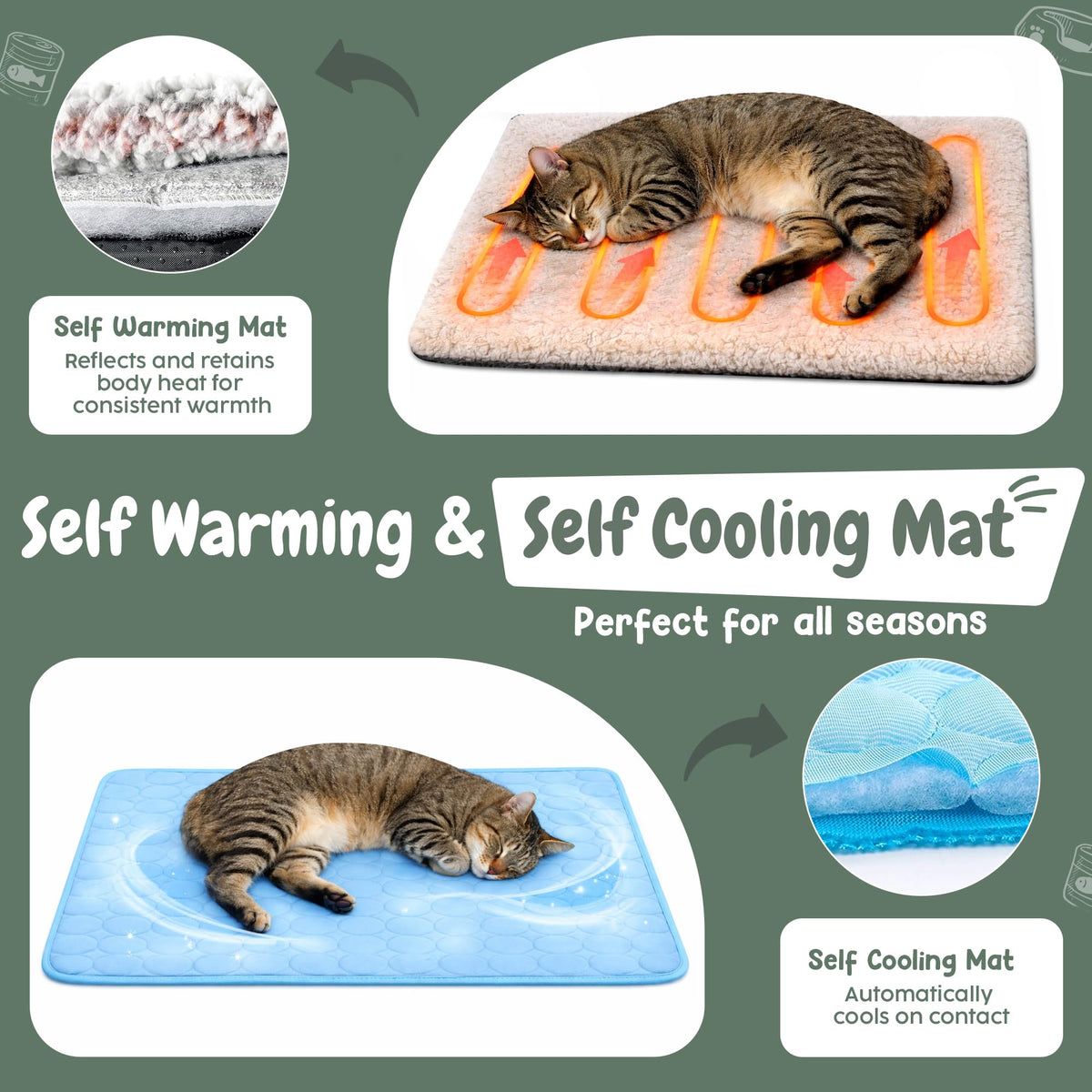 Insulated Outdoor Cat House with Self Warming & Self Cooling Mat D744