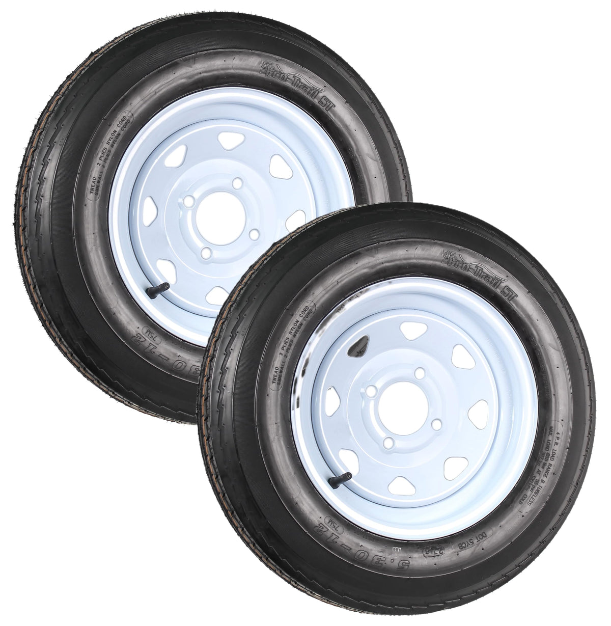 2-Pack Trailer Tire Rim Assembly 12 Inch 4 Lug H966095
