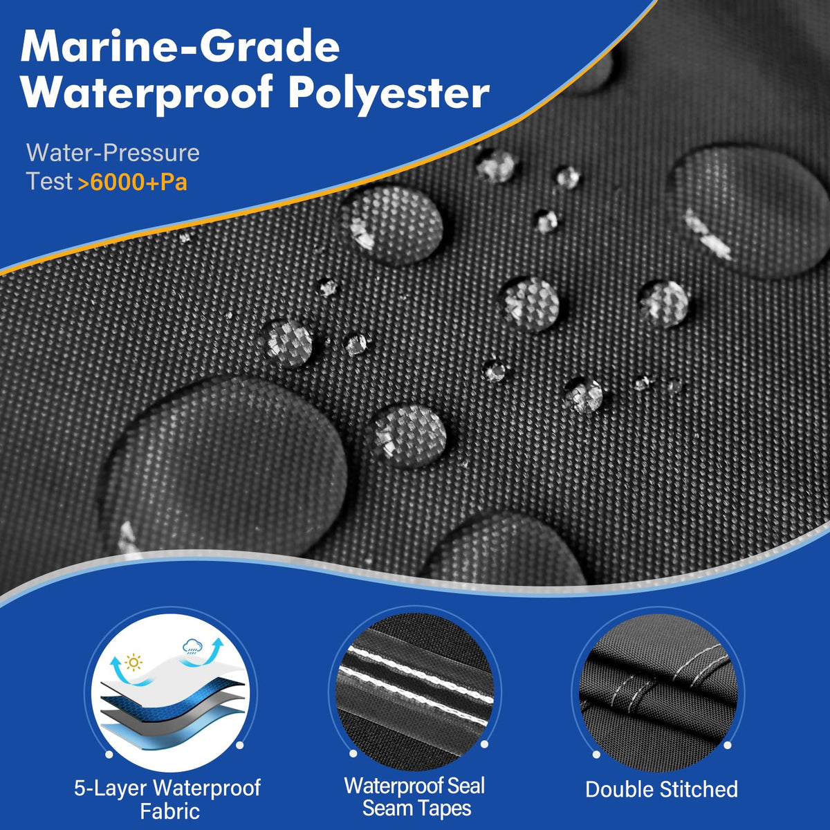 14-16 ft Waterproof V-Hull Boat Cover Z2662