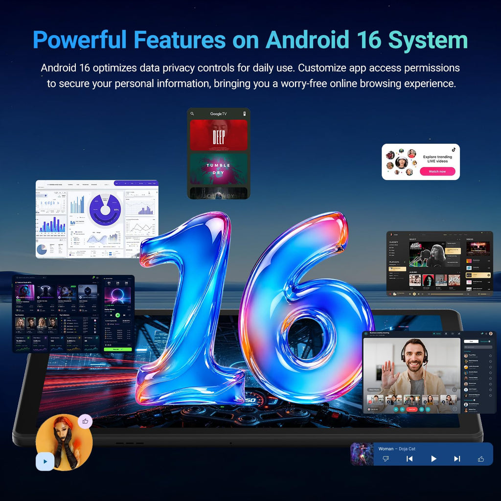 Android 16 Tablet with Keyboard F95876