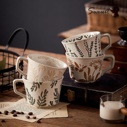 12 oz Ceramic Coffee Mug Set of 4 J668