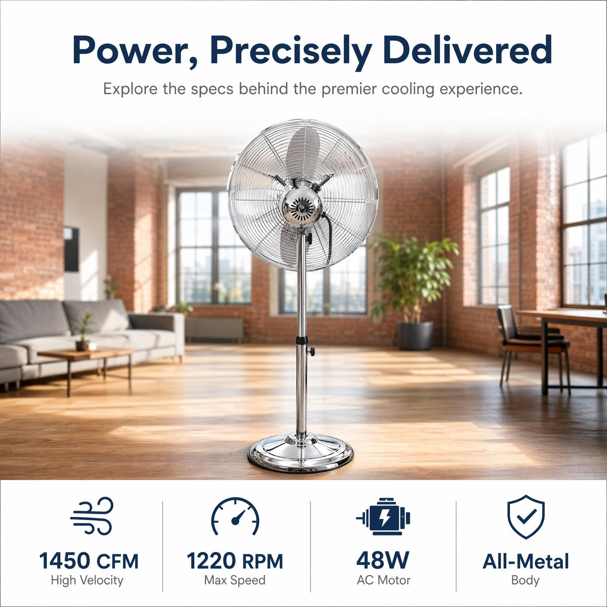 16-Inch 3-Speed Oscillating Pedestal Fan K913789