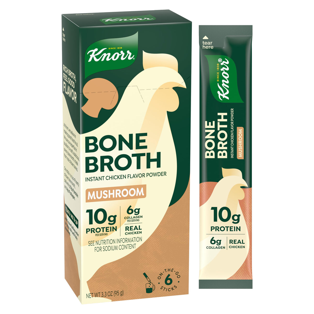 Mushroom Chicken Bone Broth 6 Count Powder Mix Packets G953309