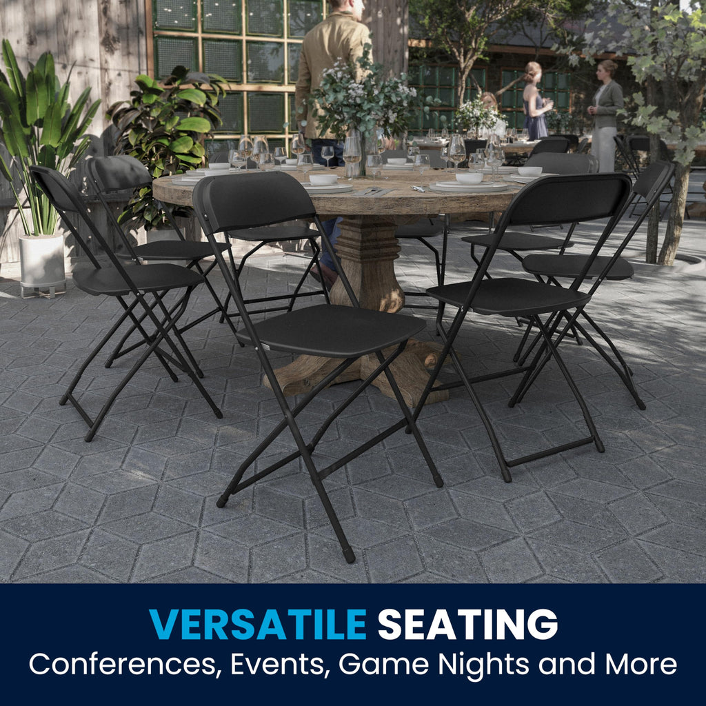 Black Plastic Folding Event Chair 10-Pack T903