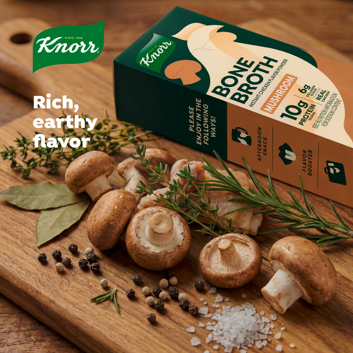 Mushroom Chicken Bone Broth 6 Count Powder Mix Packets G953309