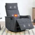 Dark Gray Swivel Rocker Recliner Chair with Vibration Massage and Heat G576