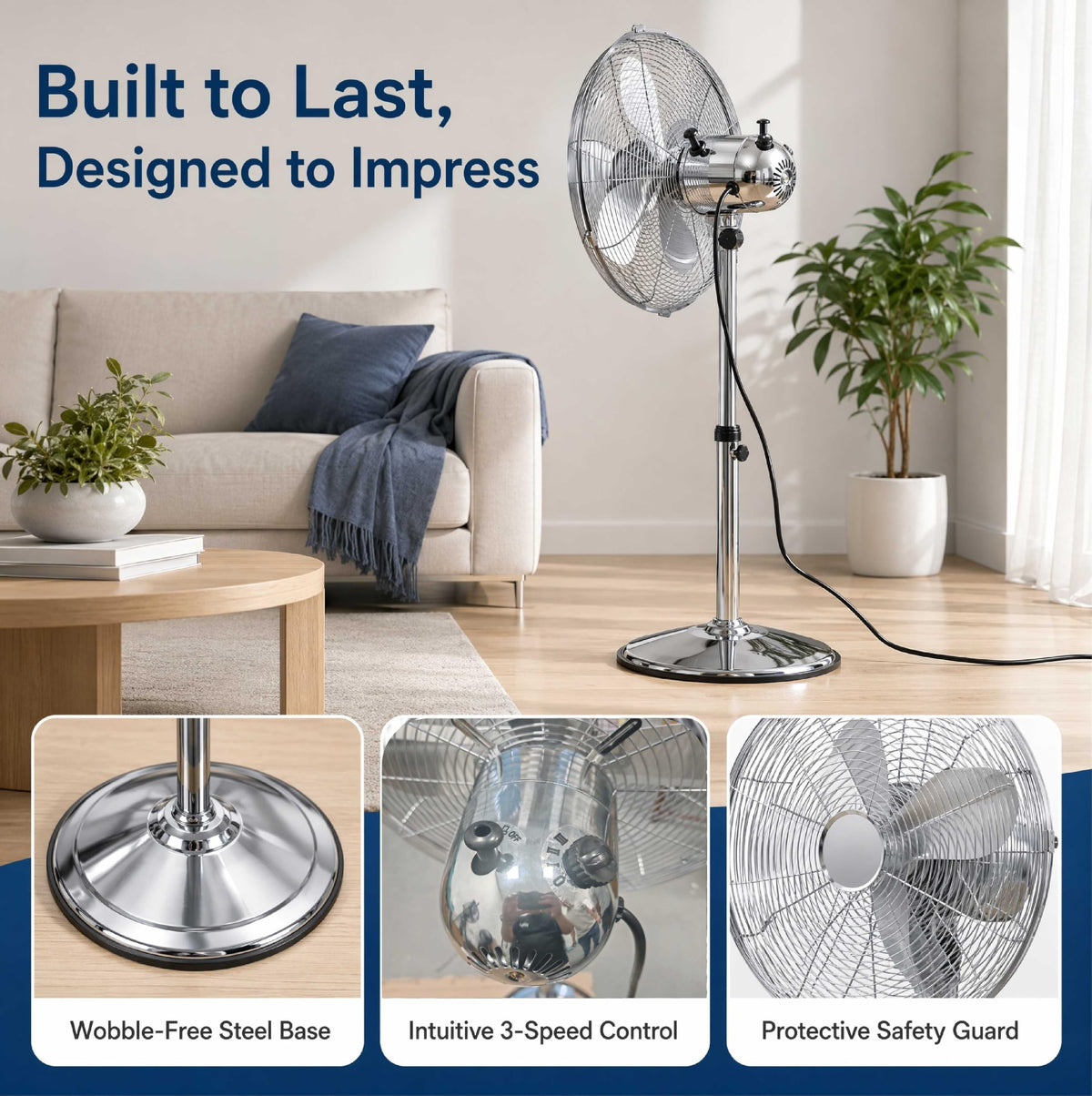 16-Inch 3-Speed Oscillating Pedestal Fan K913789