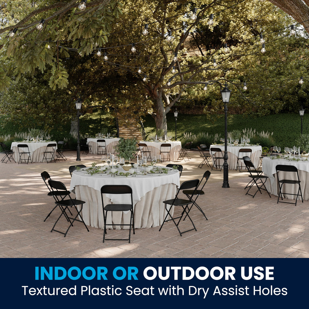 Black Plastic Folding Event Chair 10-Pack T903