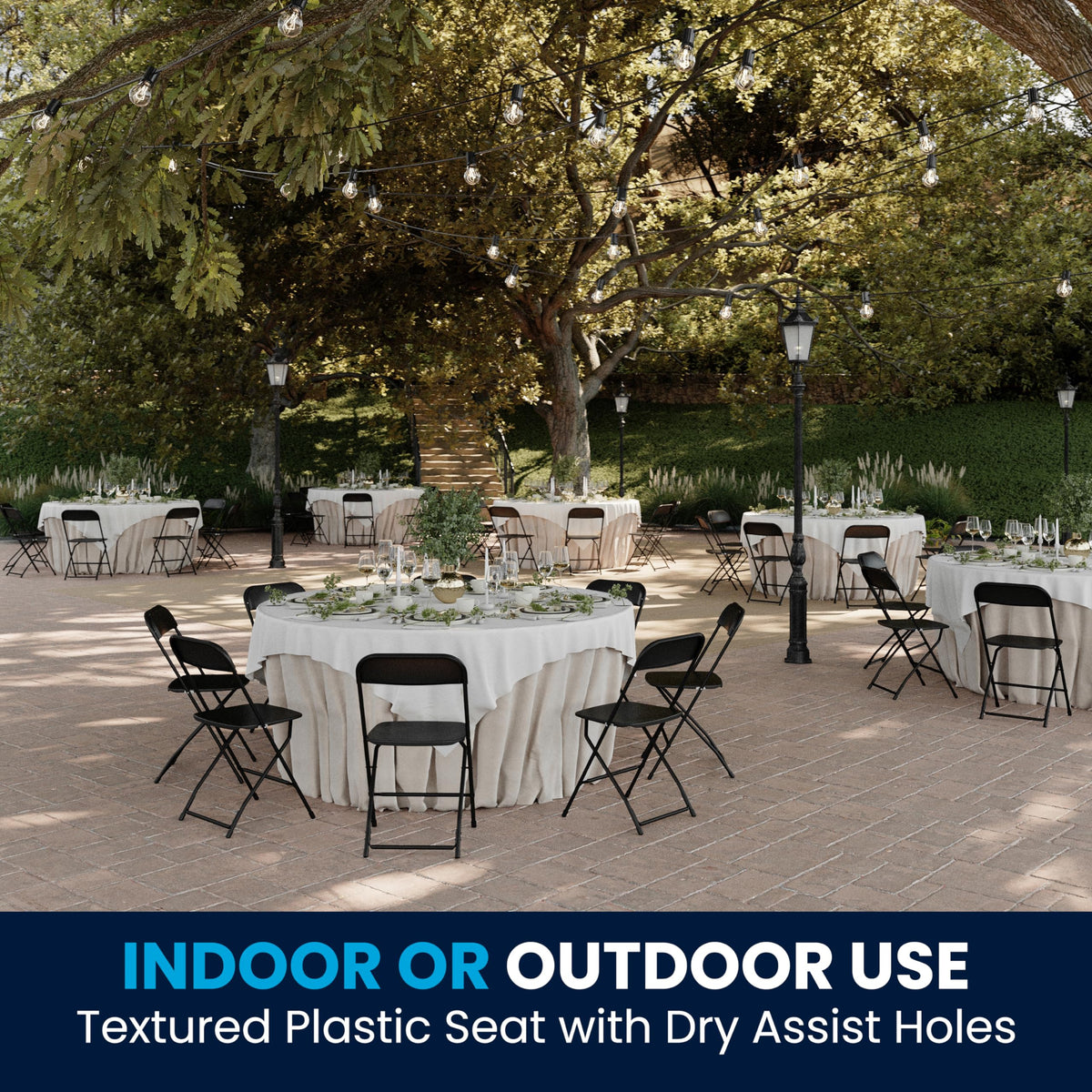 Black Plastic Folding Event Chair 10-Pack T903
